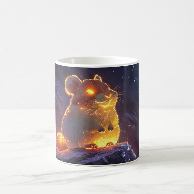 Mug  hamster rendu en 3D, éclairé de l'intérieur avec  (Centre)