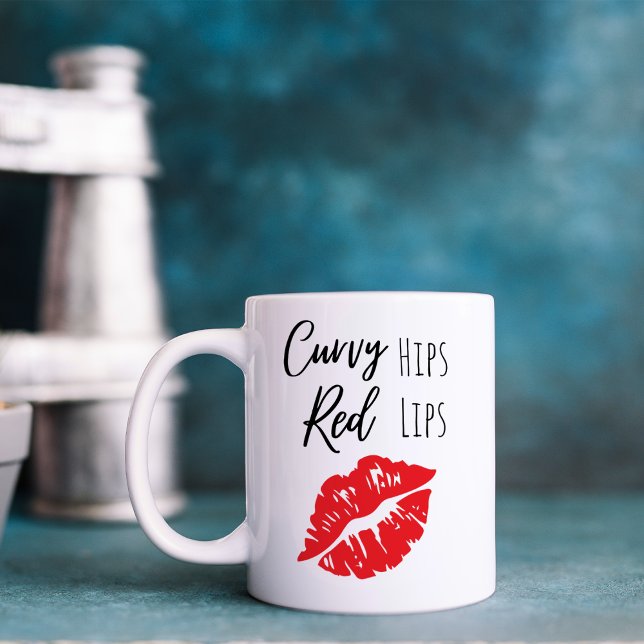 Mug Hanches Courbes Drôles Lèvres Rouges (Créateur téléchargé)