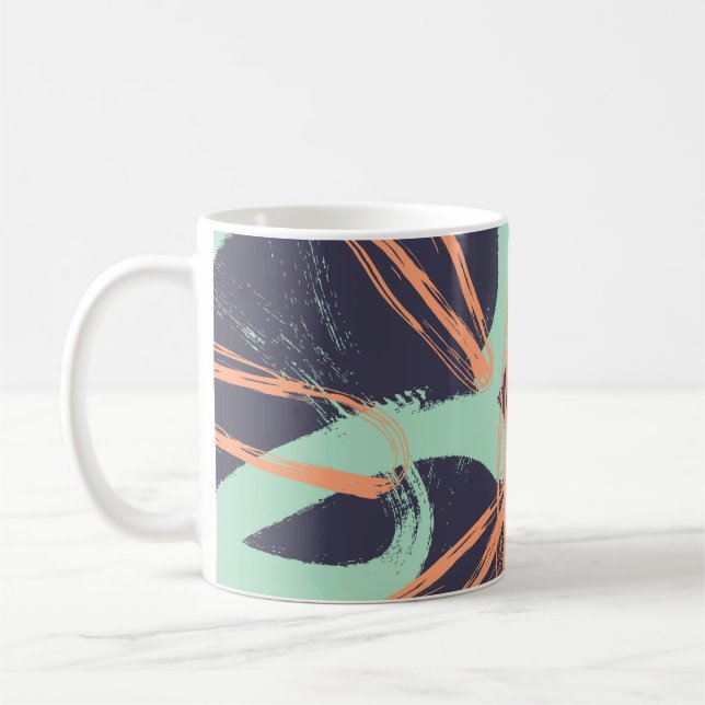 Mug Hand drawn brush hipster pattern in. Stylish geome (Gauche)