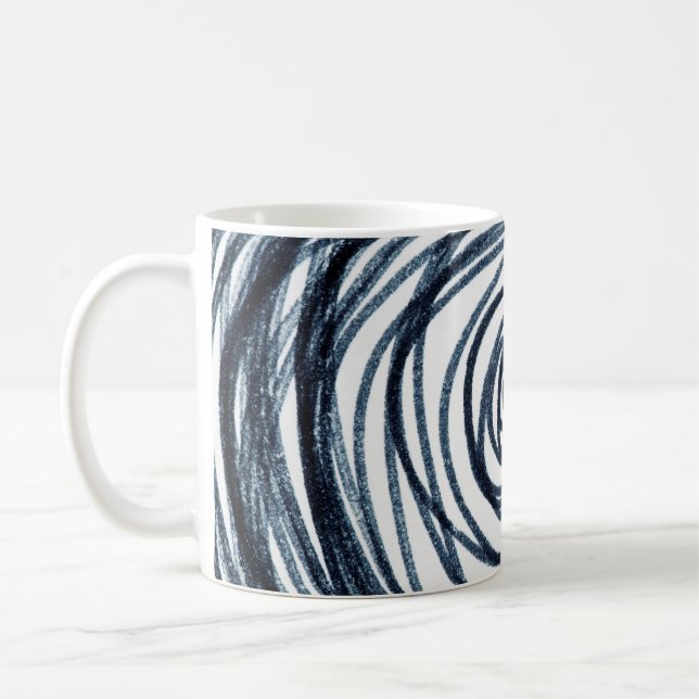 Mug Hand-drawn circles spiral pattern with abstract do (Gauche)