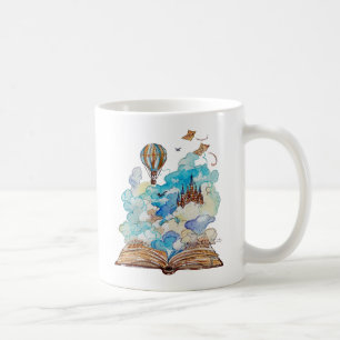 Mug Hand Painted Storybook Flying Castle Watercolor