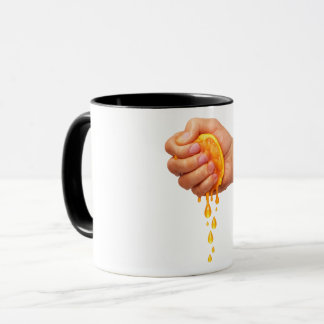 Mug “Hand Squeezing Juicy Orange – Fresh Citrus Mug”