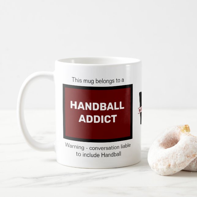 Mug Handball Addictionnaire Ajouter Votre Nom Monogram (Avec donut)