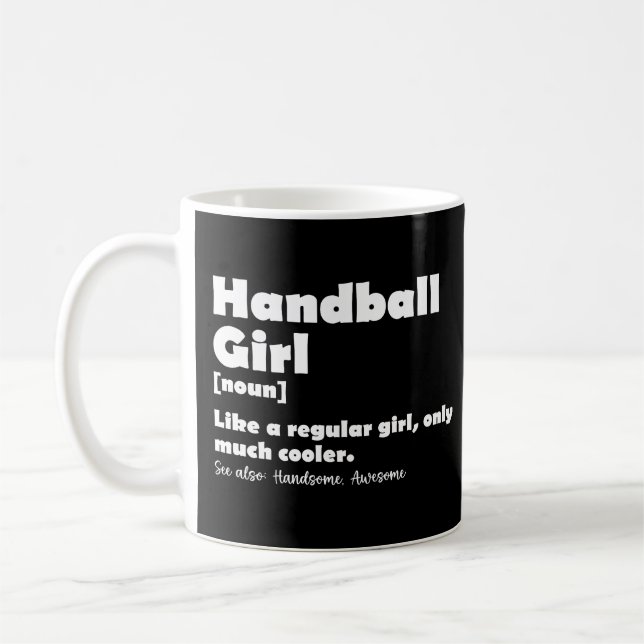 Mug Handball Girl Funny Dictionary Définition (Gauche)