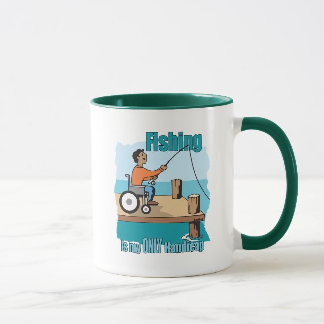 Mug Handicap Fauteuil Roulant Pêche (Droite)