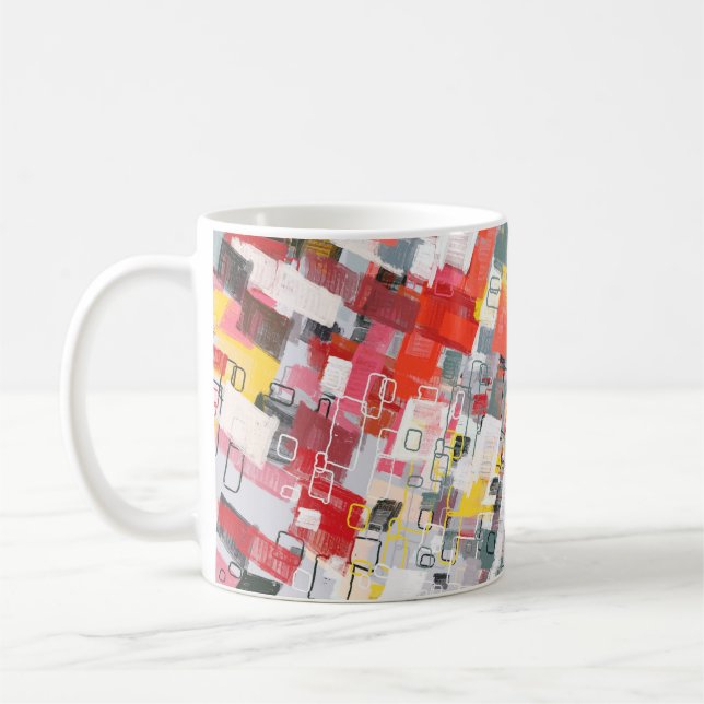Mug Handmade surreal abstract pattern. Modern artistic (Gauche)