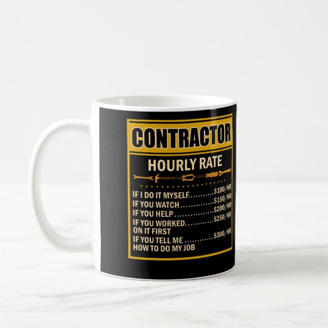 Mug Handyman Graphique des prix Entrepreneur Taux hora (Gauche)