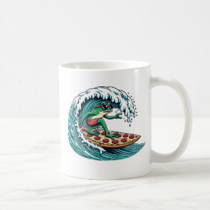 Mug Hang Six ! Surf avec grenouille sur plateau de piz