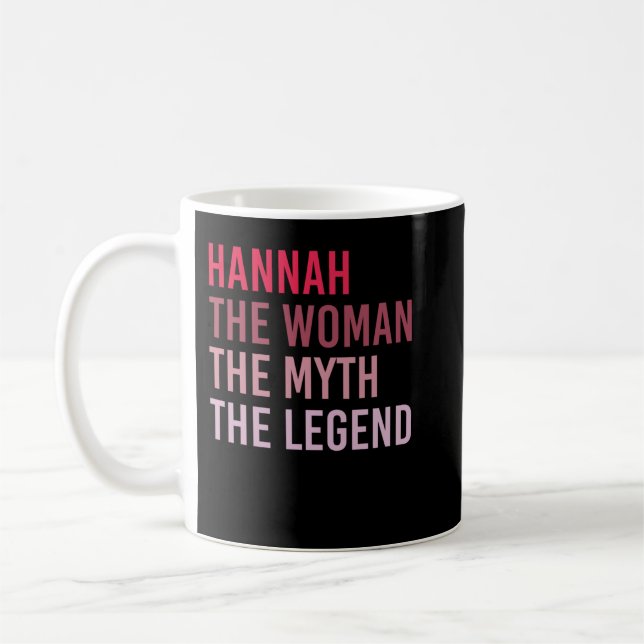 Mug HANNAH La Femme Mythe Légende Nom personnalisé Bir (Gauche)