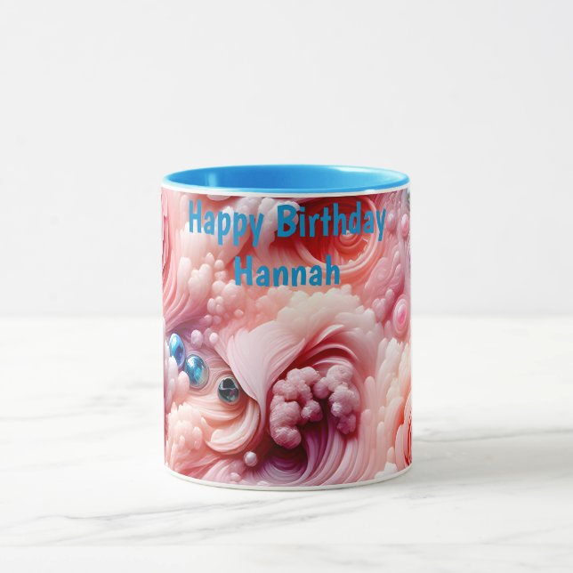 Mug HANNAH ~ Motif Abstrait 3D ~ Pink~ (Centre)