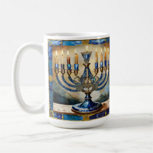 Mug Hanoukka bleue Menorah