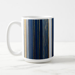 Mug Hanoukka Blues Stripes Bleu Blanc Or