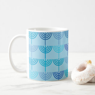 Mug Hanoukka Chanukah Chanukkiah Menorah Motif Blue