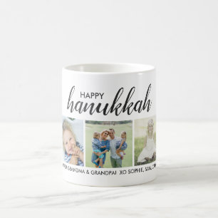 Mug Hanoukka heureux 3 photos et texte fait sur