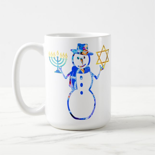 Mug Hanoukka juif mignon bonhomme de neige Menorah éto (Gauche)