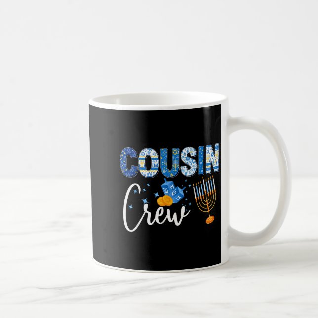Mug Hanukkah Cousin Crew Matching Family Christmas Paj (Droite)