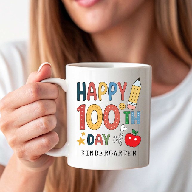 Mug Happy 100th Day of Kindergarten | Back to School (Happy 100th Day of Kindergarten | Back to School Coffee Mug)