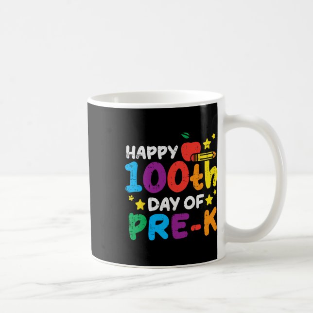 Mug Happy 100th Day Of Pre K Apple 100 Days School Tea (Droite)