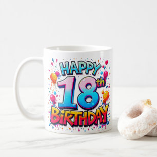 Mug Happy 18th Birthday Debut Girl Citation Graffiti