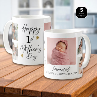 Mug Happy 1st Mothers Day As Great Grandma 5 Photo  