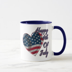 Mug Happy 4 juillet USA Flag Heart