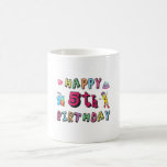 Mug Happy 5th Birthday 5 year old b-day wishes<br><div class="desc">Happy 5th Birthday. Funny and cute Birthday design with lovely teddy bear holding a gift and a funny pencil writing the birthday wishes. A perfect match for clothing,  shirts and accessories.</div>