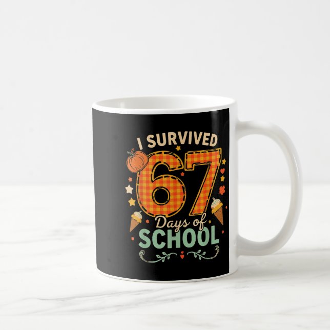 Mug Happy 67th Day Of School Funny Teacher Thanksgivin (Droite)