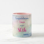 Mug Happy 80th Birthday<br><div class="desc">Jolies félicitations pour votre 80e cadeau de Mug Anniversaire.</div>