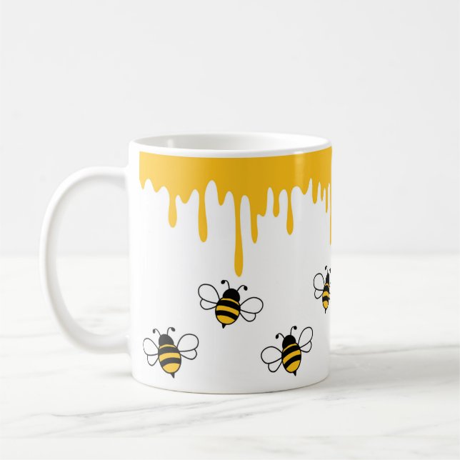 Mug Happy Bee Cute Funny Motif de miel (Gauche)