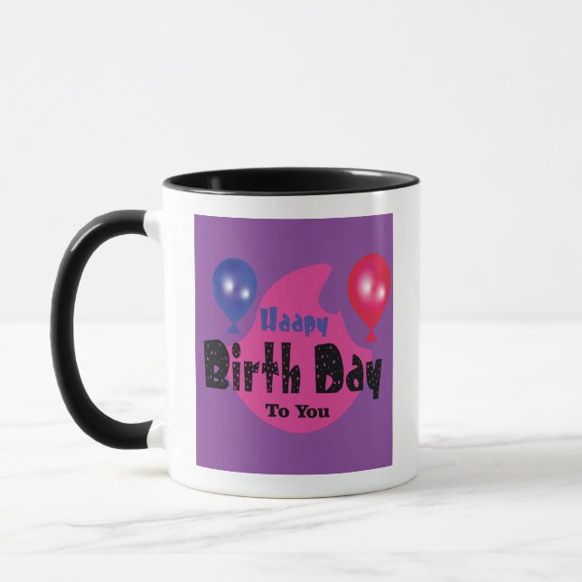Mug Happy Birthday – Colorful Celebration Party Design (Gauche)
