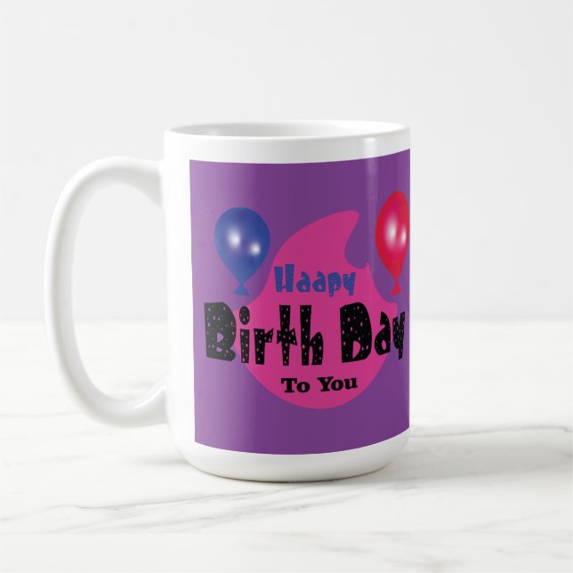 Mug Happy Birthday – Colorful Celebration Party Design (Gauche)