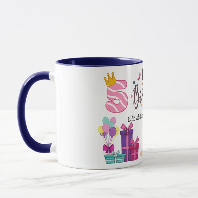 Mug Happy Birthday Editable Design  (Gauche)
