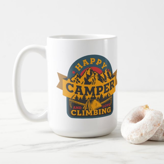 Mug Happy Camper et Love Escalade (Avec donut)