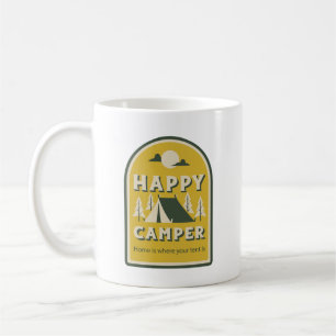 Mug Happy Camper, Home est l'endroit où votre tente es