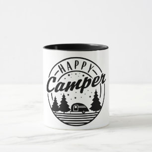 Mug Happy Camper T Shirt Trees Stars et Camping Traile