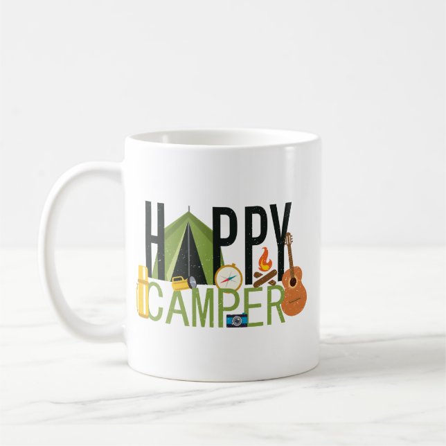 Mug Happy Camper Tent Camping (Gauche)