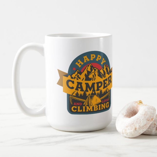 Mug Happy Camping et Love Randonnée (Avec donut)