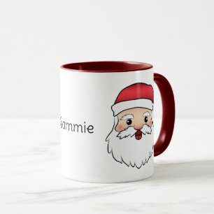 Mug Happy Cartoon Santa Claus Tête Avec Nom Personnali