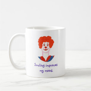 Mug Happy Clown Face, Sourire améliore mon humeur
