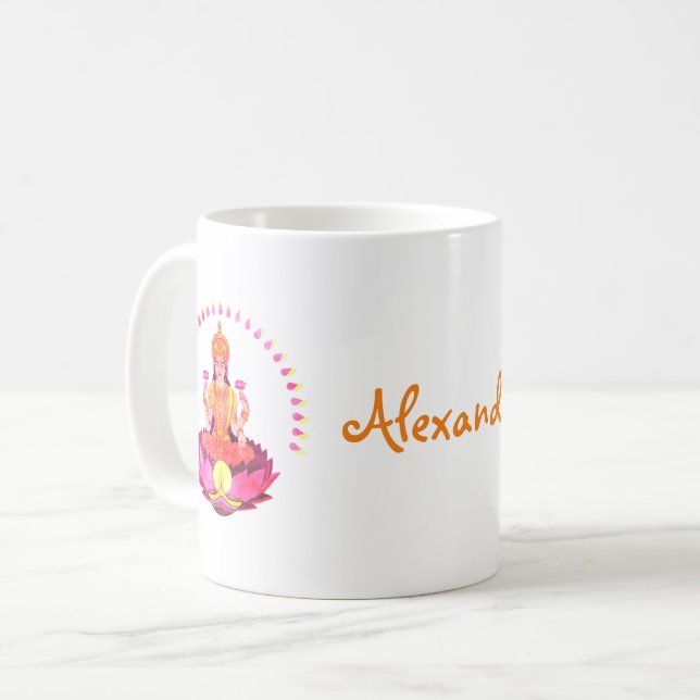 Mug Happy Diwali - Deepalavi Lakshmi Goddess 1 (Devant gauche)