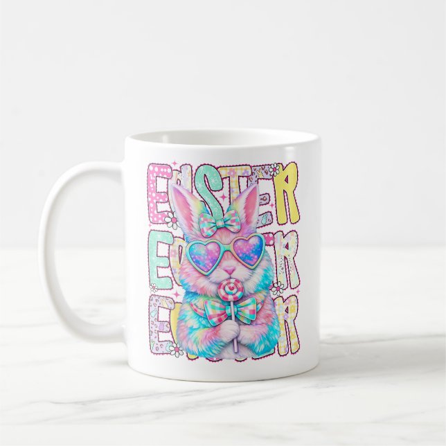 Mug Happy Easter Bunny Coquette Bow Preppy Easter Day  (Gauche)