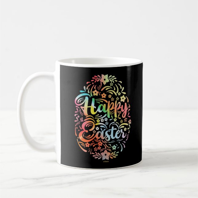Mug HAPPY EASTER jolie idée cadeau d'oeuf de Pâques fl (Gauche)