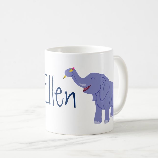 Mug Happy Elephant (Personnaliser) (Devant droit)