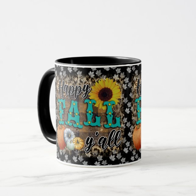 Mug Happy Fall Citrouille Flower Elegant (Devant gauche)