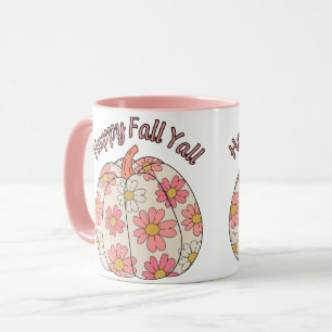 Mug Happy Fall Y'all : Citrouille et Feuille cosy d'au