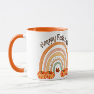 Mug Happy Fall Y'all : Citrouille et Feuille cosy d'au