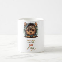 Happy Fall Y'all Yorkshire Terrier Sweat - shirt à