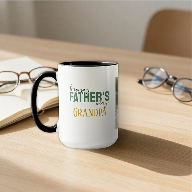 Mug Happy Father’s Day Grandpa We Love You Green Photo (Créateur téléchargé)