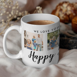 Mug Happy Fête des pères 4 Photo Custom Black Message