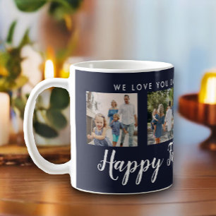 Mug Happy Fête des pères 4 Photo Custom Navy